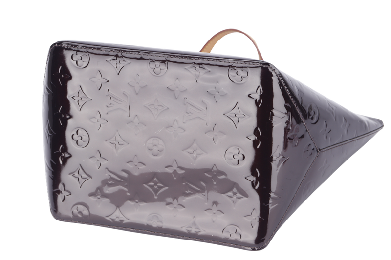 LOUIS VUITTON BELLEVUE TOTE BAG (FL0110), PM SIZE, AMARANTE MONOGRAM VERNIS, WITH DUST COVER