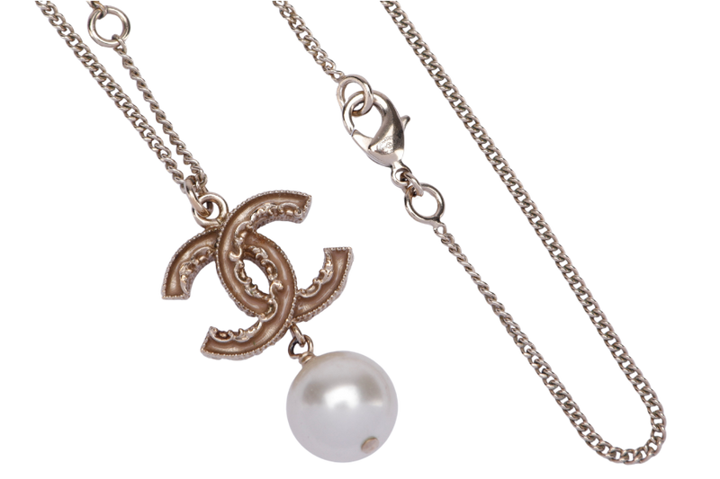 Chanel Faux Pearl Pendant Necklace