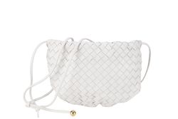 BOTTEGA VENETA MINI HOP WHITE INTRECCIATO SLING BAG WITH DUST COVER