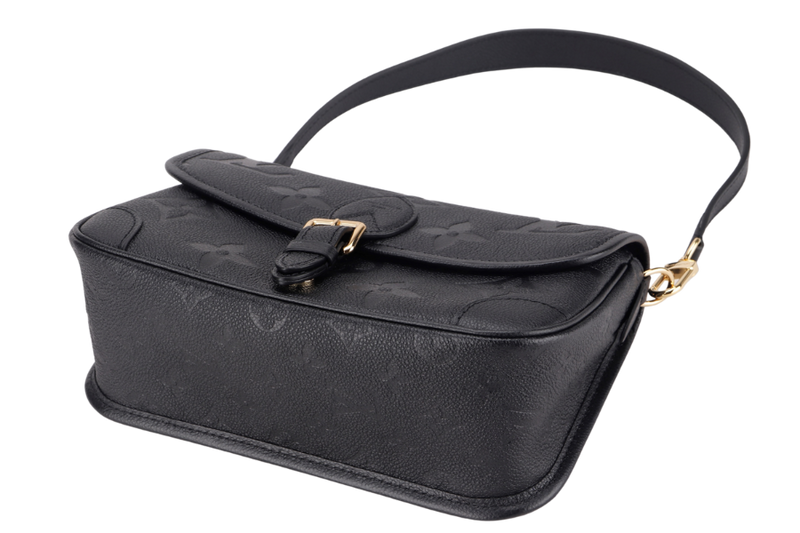 LOUIS VUITTON M46386 DIANE BLACK MONOGRAM EMPREINTE LEATHER, WITH STRAP, DUST COVER & BOX