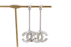 CHANEL BEJEWEL DROP CC EARRING RHINESTONE WITH BOX