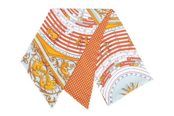 HERMES GIANT TWILLY ORANGE COLOR WITH SUN , WITH BOX