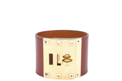 HERMES KELLY DOG BRACELET ROUGH H SWIFT LEATHER WITH GOLD HARDWARE STAMP T (YEAR 2015)