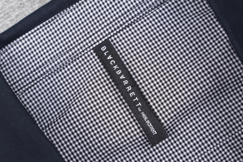 BLACKBARRETT SLIM FIT SHIRT  NAVY BLUE CHECK SIZE L