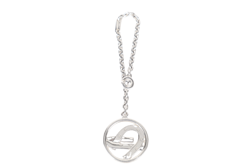 HERMES SV925 SILVER KEY CHAIN WITH HOUSE SHOE CHARM NO BOX