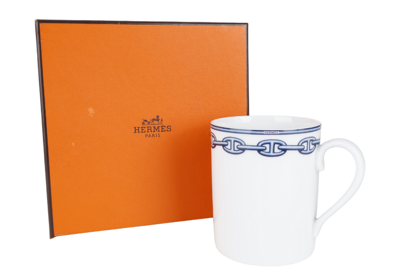 HERMES CHAINE D'ANCRE PORCELAIN MUG WITH BOX