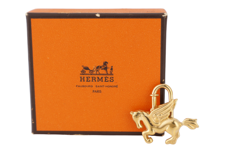 HERMES GOLD PEGASUS LOCK WITH BOX