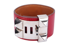 Hermes CDC Bracelet (Stamp A), Marron Leather, Silver Hardware, no Dust Cover & Box