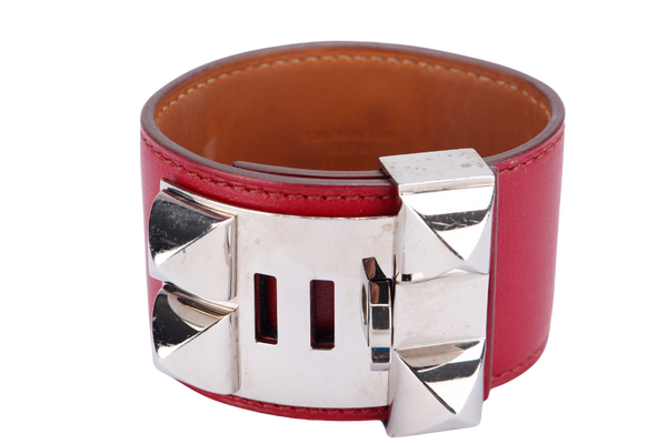 Hermes CDC Bracelet (Stamp A), Marron Leather, Silver Hardware, no Dust Cover & Box