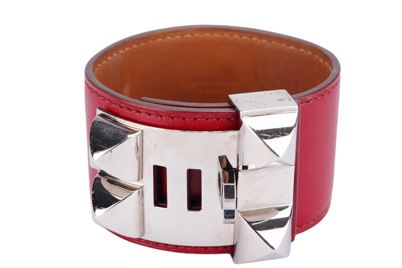 Hermes CDC Bracelet (Stamp A), Marron Leather, Silver Hardware, no Dust Cover & Box