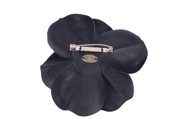 Chanel Black Hard Petal Brooch, with Box