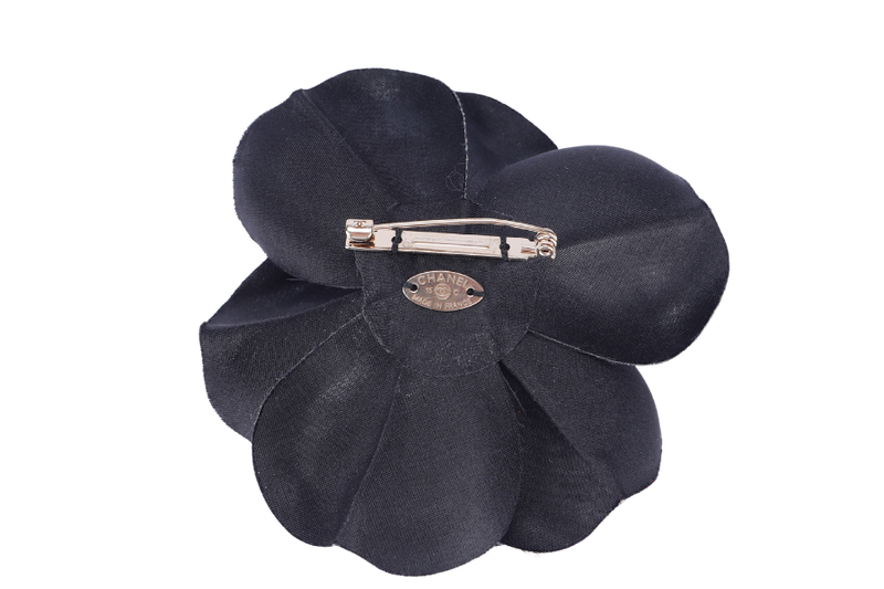 Chanel Black Hard Petal Brooch, with Box
