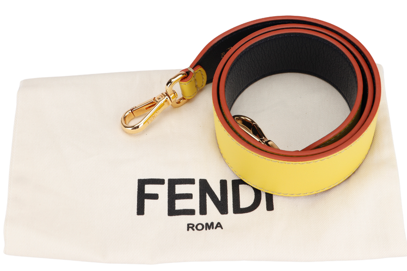 FENDI STRAP YOU, YELLOW & BLACK COLOR, GOLD HARDWARE, WITH DUST COVER