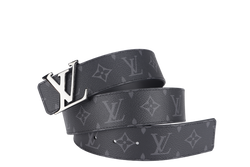 LOUIS VUITTON  INITIALES BELT (M9043) MONOGRAM ECLIPSE SILVER HARDWARE WITH DUST COVER AND BOX