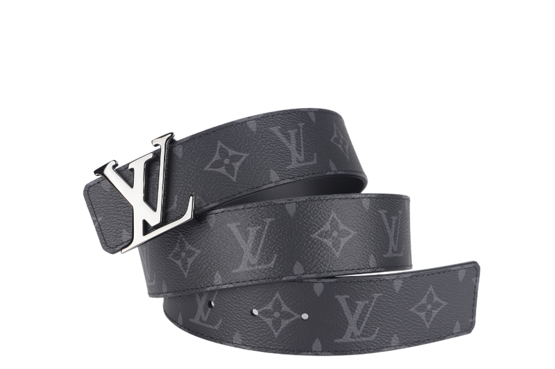 LOUIS VUITTON  INITIALES BELT (M9043) MONOGRAM ECLIPSE SILVER HARDWARE WITH DUST COVER AND BOX