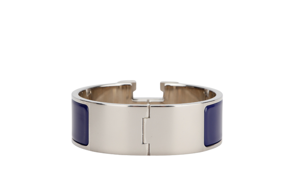 HERMES CLIC CLAC 2CM PM SIZE NAVY BLUE SILVER HARDWARE WITH BOX