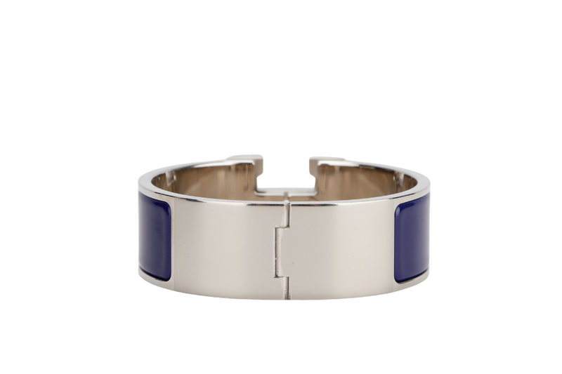 HERMES CLIC CLAC 2CM PM SIZE NAVY BLUE SILVER HARDWARE WITH BOX