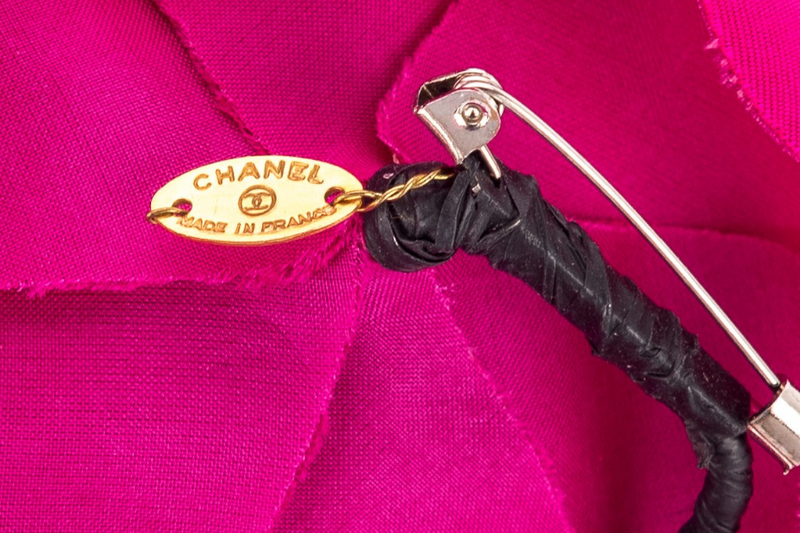 Chanel Camellia Brooch Dark Pink Color Small Size