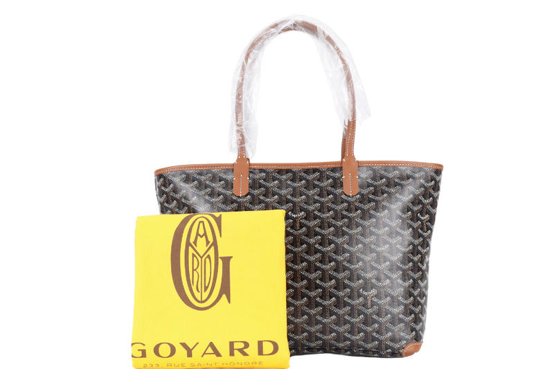 GOYARD ARTOIS PM BAG BLACK AND TAN COLOR WITH DUST COVER