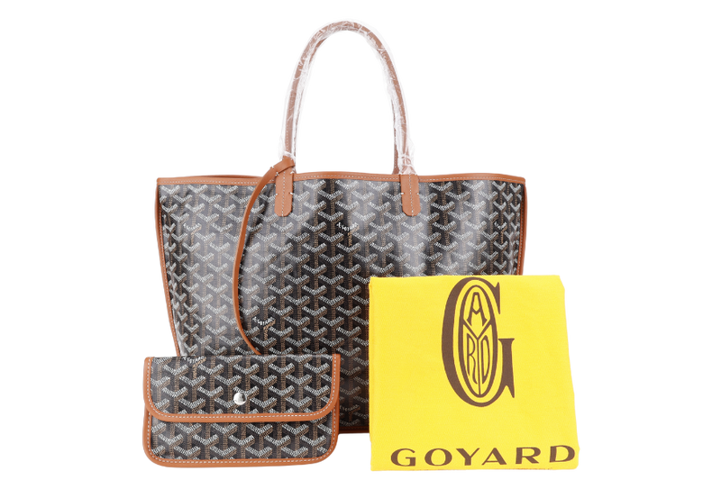 GOYARD ANJOU PM BAG BLACK AND TAN COLOR WITH DUST COVER