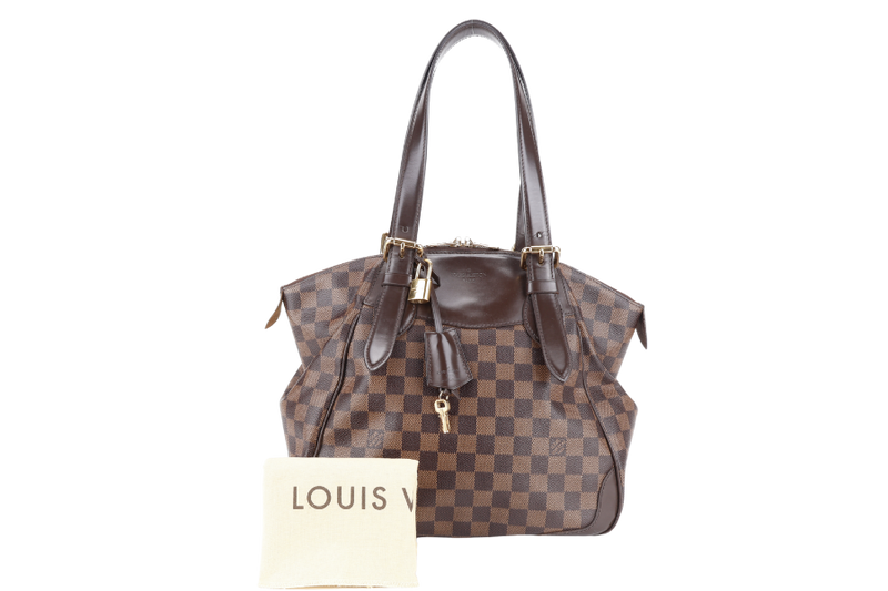 LOUIS VUITTON VERONA MM DAMIER EBENE CANVAS GOLD HARDWARE WITH LOCK&KEYS AND DUST COVER