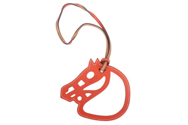 HERMES PADDOCK CHEVAL HORSE CHARM ROUGE GRENAT SWIFT LEATHER NO DUST COVER