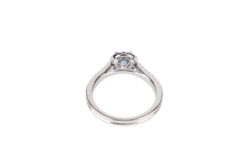 RING WG750 BLUE TOPAZ AND DIAMOND 4.3G