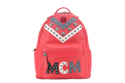 MCM CAPSULE COLLECTION x EKOCYCLE BACKPACK RED CALFSKIN LEATHER SILVER HARDWARE NO DUST COVER