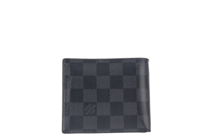 LOUIS VUITTON BI-FOLD WALLET (N60053) AMERIGO GRAPHITE DAMIER CANVAS WITH DUST COVER AND BOX