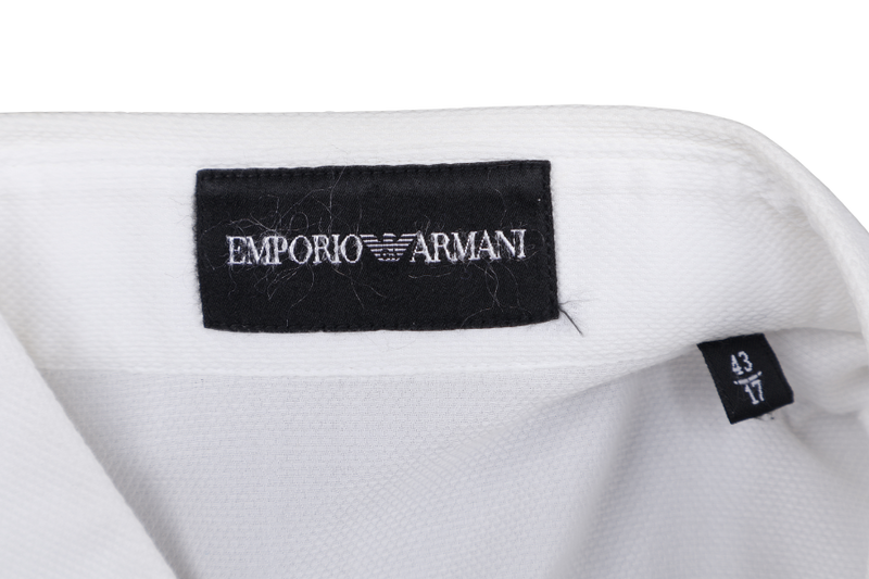 EMPORIO ARMANI MEN WHITE SHIRT WITH COLLAR SIZE 43/17