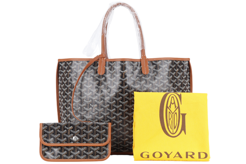 GOYARD ANJOU PM BAG BLACK AND TAN COLOR WITH DUST COVER