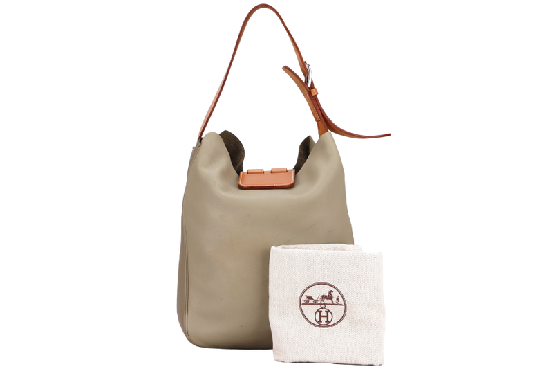 HERMES SMALL VIREVOLTE [STAMP T (2015)] SAUGE COLOR SWIFT & CLEMENCE LEATHER, WITH DUST COVER