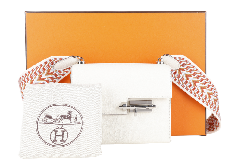 HERMES MINI VERROU NATA CHEVRE MYSORE ALLEGRO SANGLE STAMP Y (YEAR 2020) SILVER HARDWARE, BOX AND FELT COVER