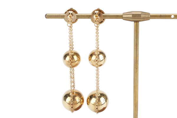 TIFFANY & CO TRIPLE DROP EARRINGS 18K YG 12G WITH BOX