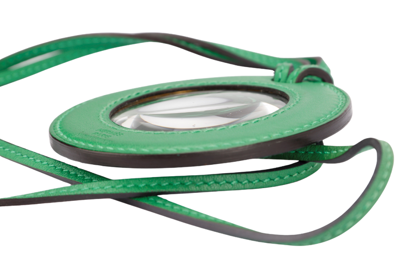 Hermes Green Color Magnifying Glass Necklace