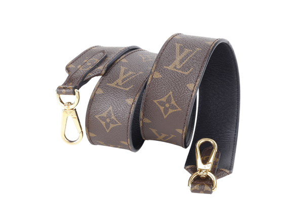 LOUIS VUITTON MONOGRAM  STRAP WITH GOLD HARDWARE SNAP HOOKS WITH BOX