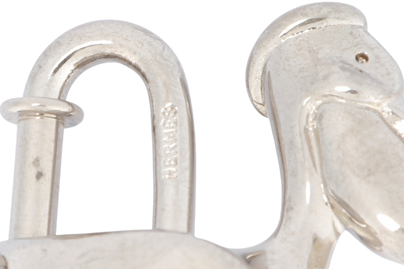 Hermes Pelican Silver Lock Charm