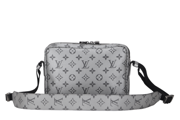LOUIS VUITTON MESSENGER REFLECT CROSSBODY PM (M43859) SILVER LEATHER & SILVER HARDWARE, WITH DUST COVER