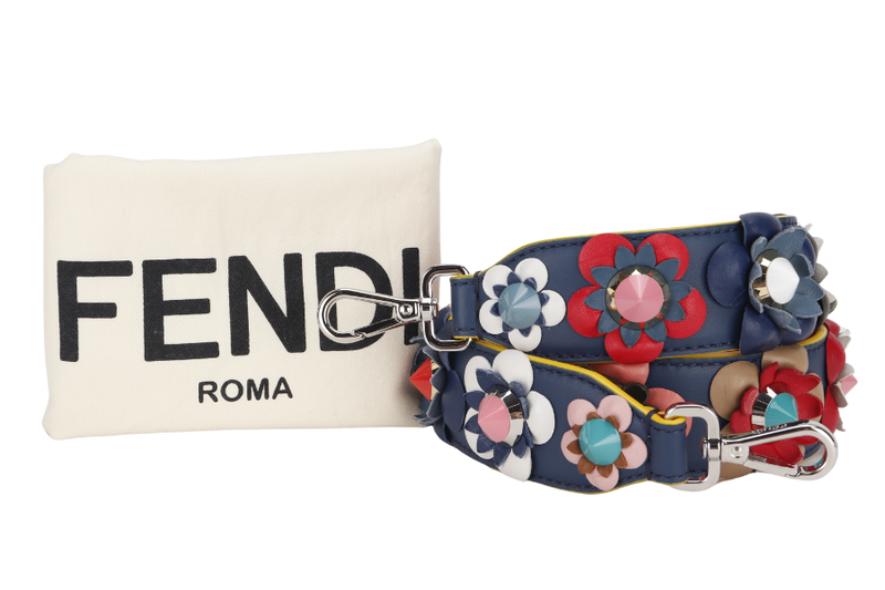 FENDI FLORAL STRAP YOU SILVER HARDWARE, WITH DUST COVER