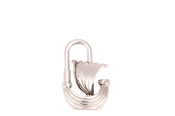 HERMES SILVER PLATED SAILBOAT CADENA LOCK CHARM WITH BOX