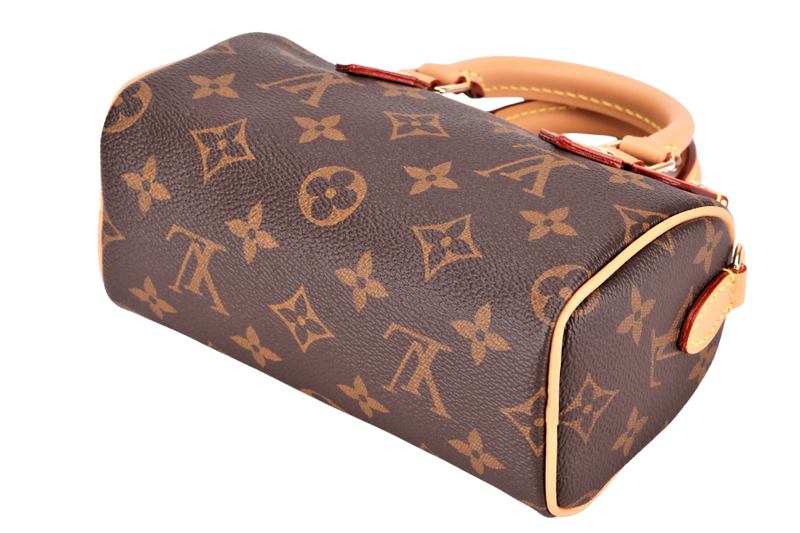 LOUIS VUITTON M81085 NANO SPEEDY MONOGRAM CANVAS, WITH STRAP, DUST COVER & BOX