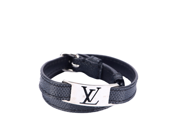 LOUIS VUITTON DAMIER GRAPHITE DOUBLE TOUR BRACELET, NO DUST COVER & BOX
