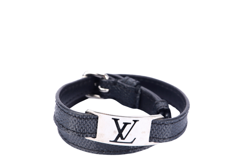 LOUIS VUITTON DAMIER GRAPHITE DOUBLE TOUR BRACELET, NO DUST COVER & BOX