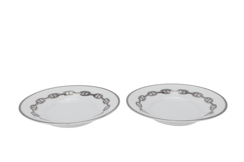 HERMES CHAINE D'ANCRE SAUCER SET PLATINUM NO BOX