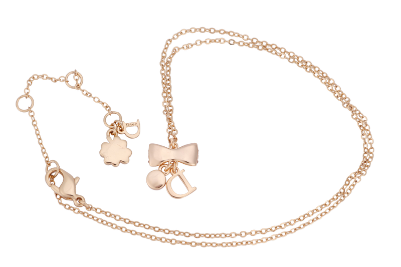 Christian Dior 领结吊坠金项链
