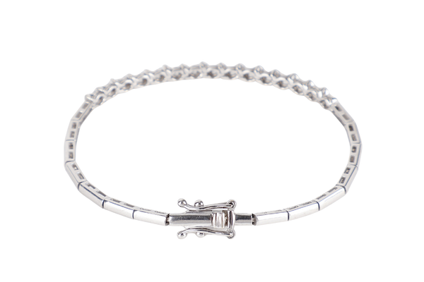 DIAMOND BRACELET 10K WG SIZE 14.5 4.5G