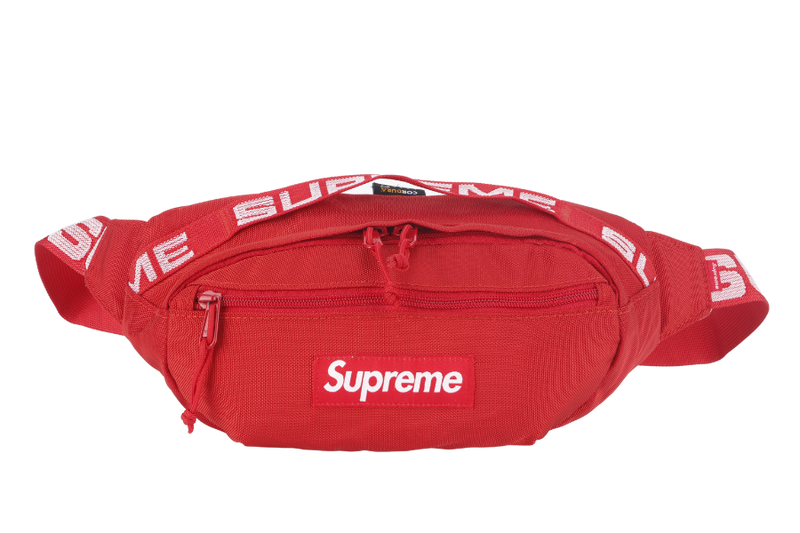 SUPREME RED CANVAS SS18 WAIST BAG NO DUST COVER