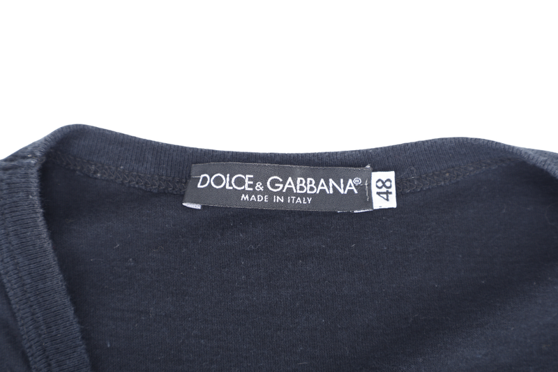 DOLCE & GABBANA BLACK COTTON T-SHIRT 48