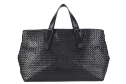 BOTTEGA VENETA (189632) LARGE TOTE BLACK INTRECCIATO NAPPA LEATHER SILVER HARDWARE