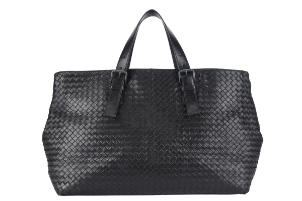 BOTTEGA VENETA (189632) LARGE TOTE BLACK INTRECCIATO NAPPA LEATHER SILVER HARDWARE